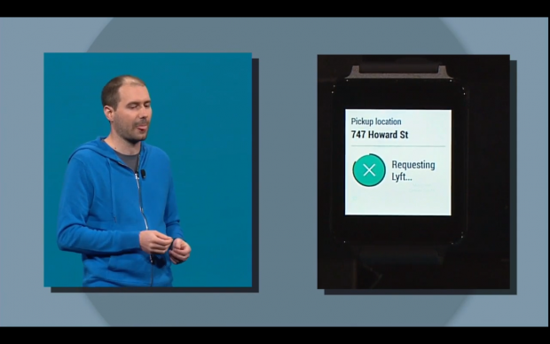 Die Präsentation von Android Wear während der Google I/O. (Screenshot: Golem.de)